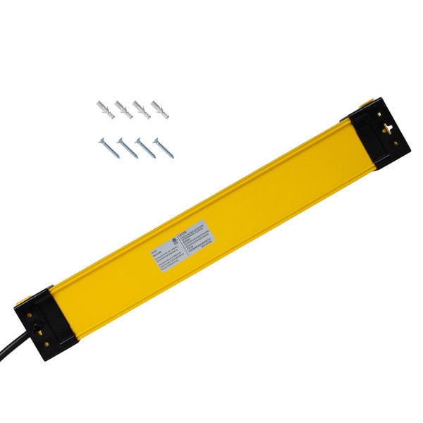 Main product image for 8-Outlet AC Surge Protection 3300 Joules Metal Power Strip Switched Outlets 6 ft Cord ETL Yellow125-616